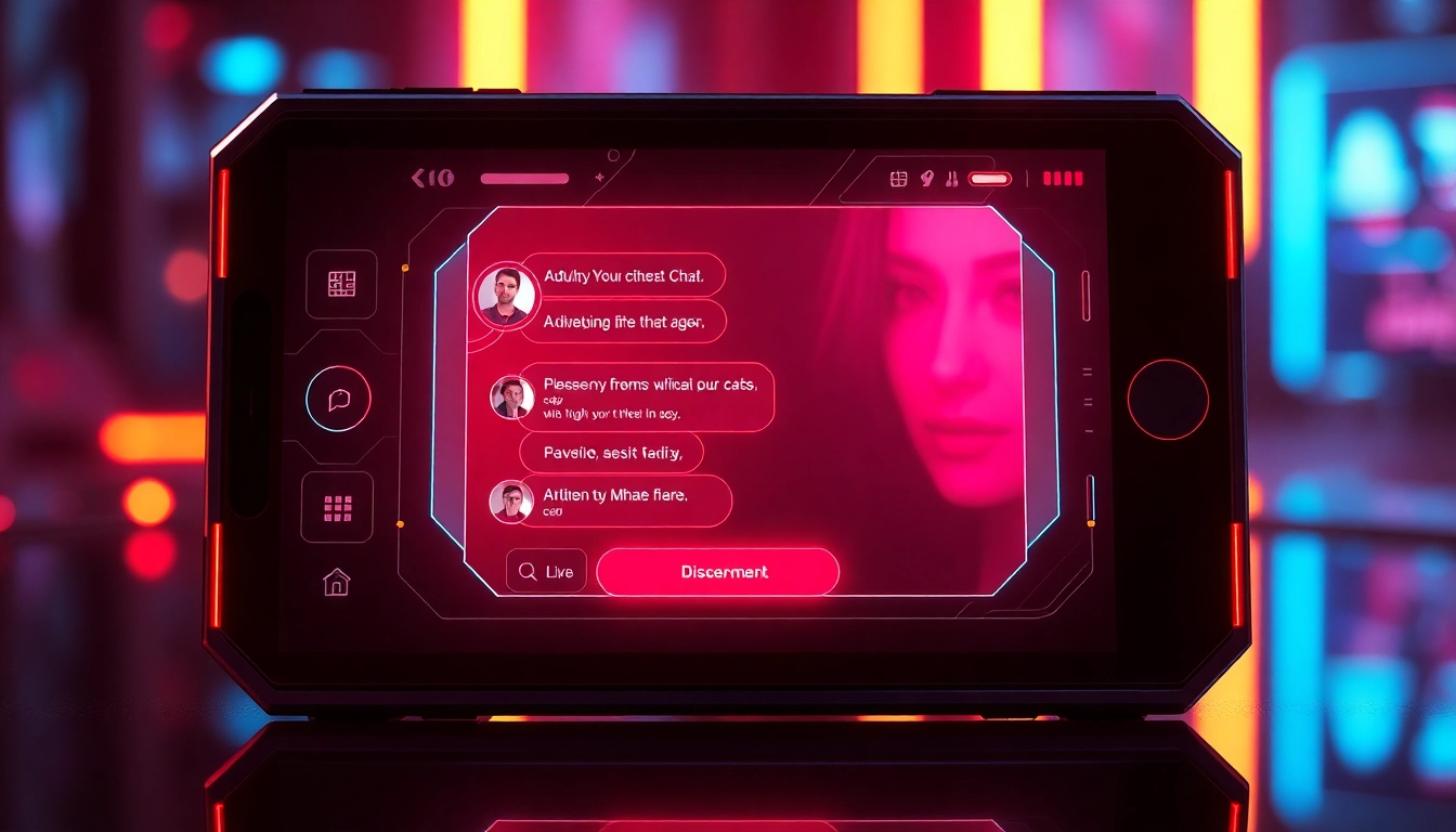 Engaging visual of a modern NSFW AI chat interface highlighting discreet adult conversations, emphasizing privacy and innovation for seamless user experience.