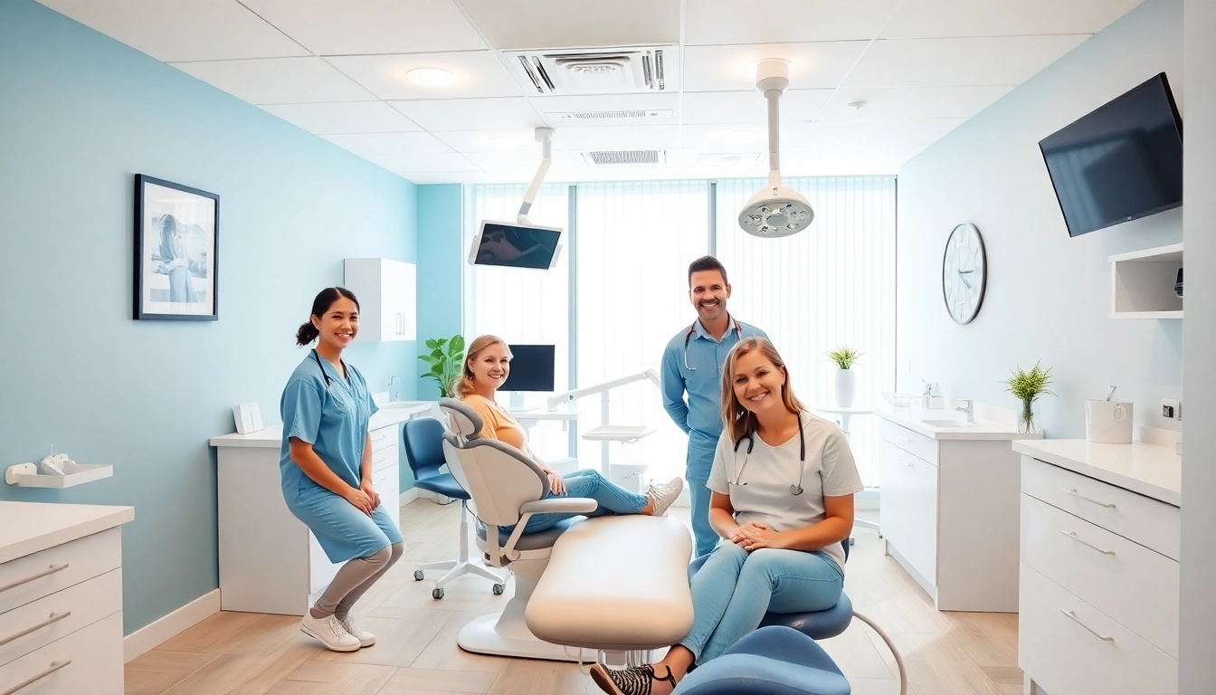 Bright Ventura Bright Dental office scene with happy patients and dental professionals